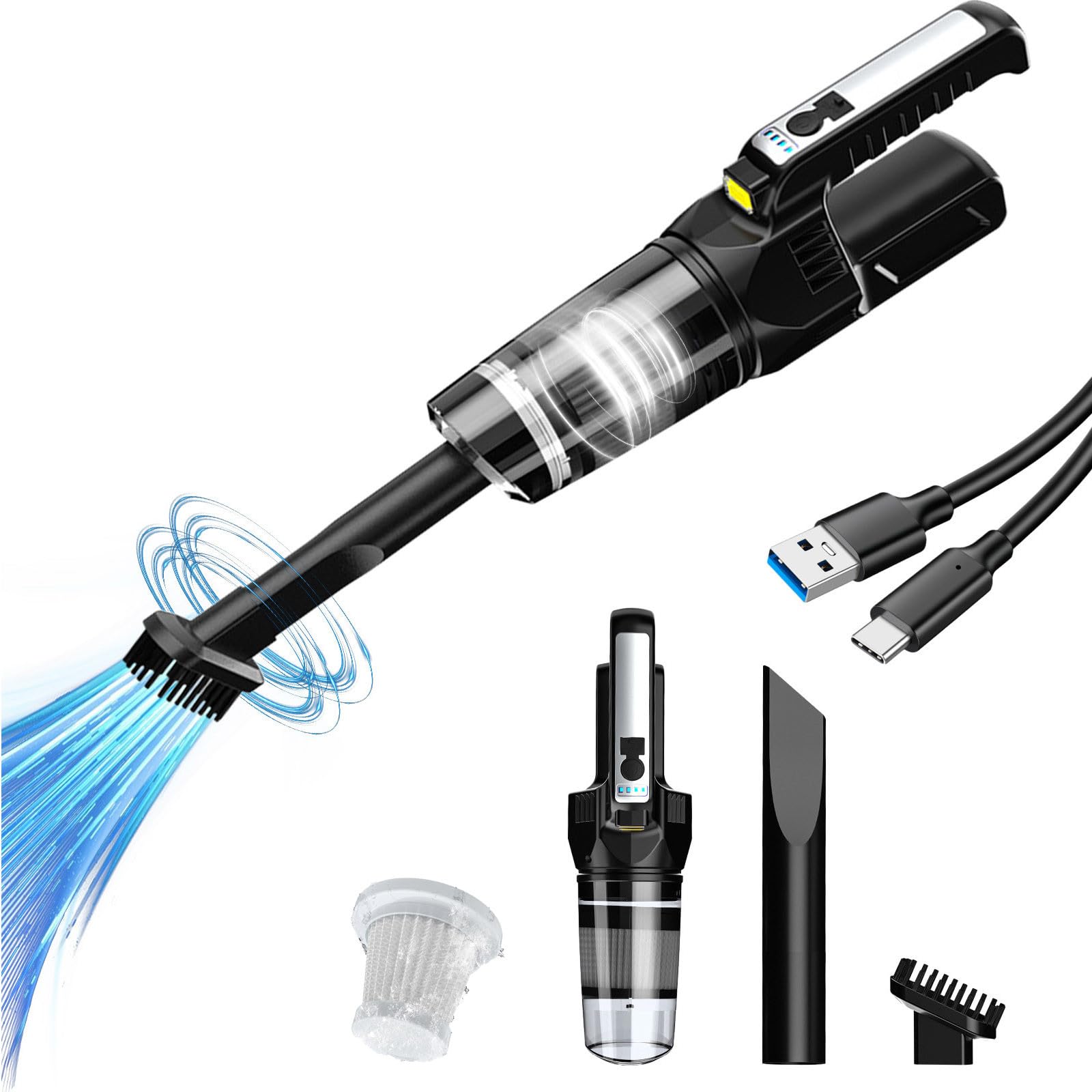 120W High Power Handheld Car Vacuum Cleaner - Wet & Dry with LED Light | Portable for Car, Home, Office & Pet Cleaning | Unclaimed Liquidation Pallets for Sale