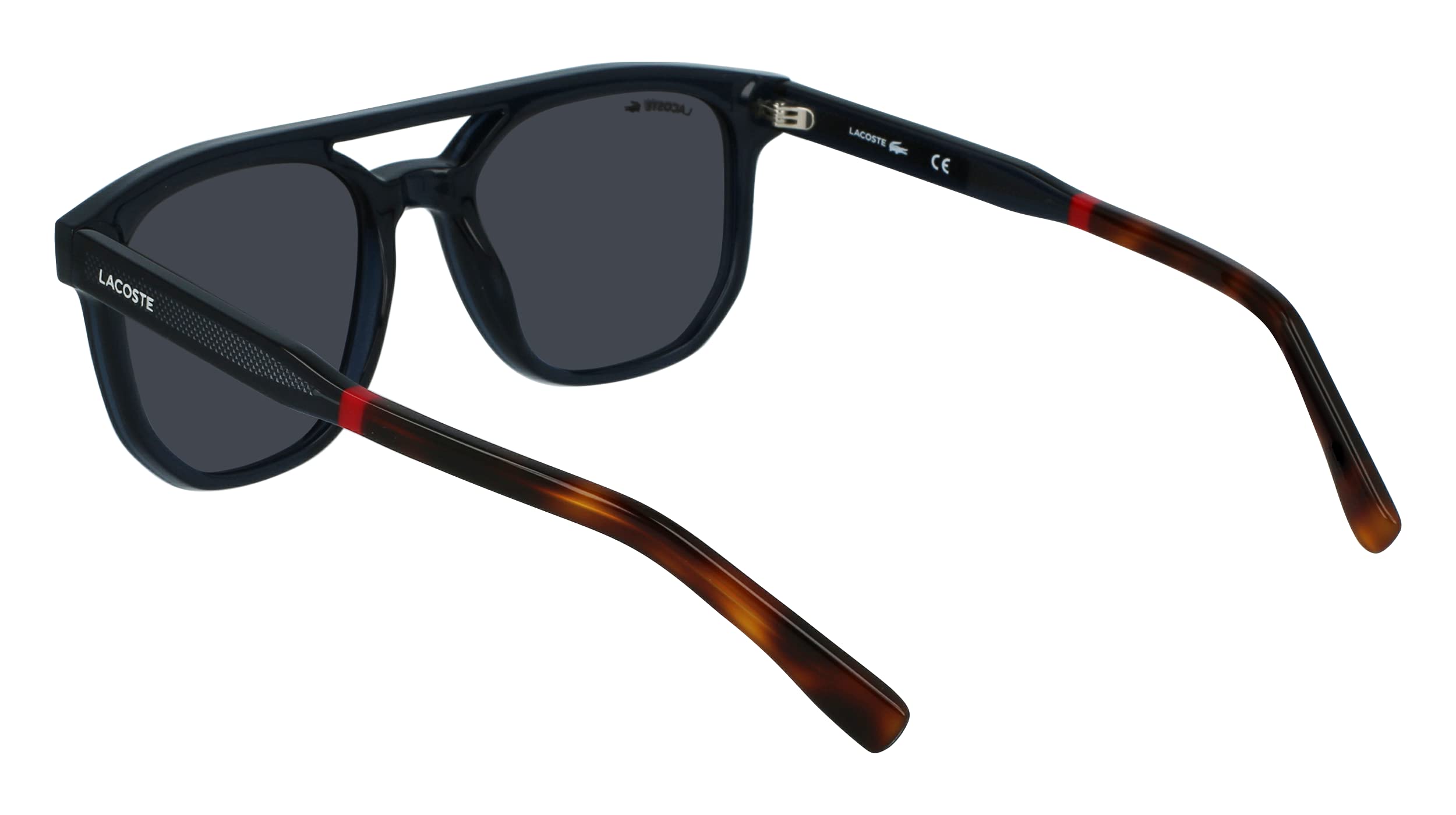Lacoste L955s Rectangular Sunglasses for Men - UV Protection Polarized Lenses, Classic Aviator Style - Perfect for Driving, Beach, and Outdoor Activities