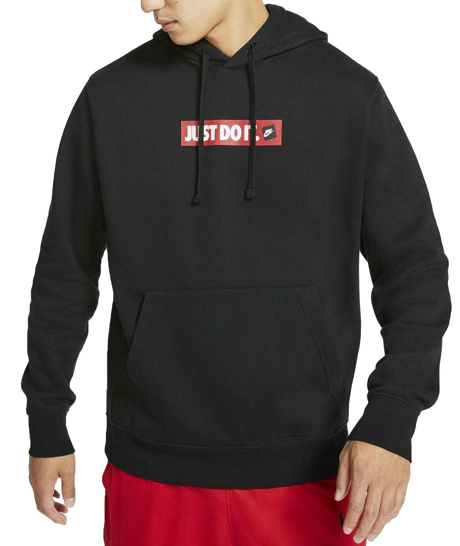 Nike Sportswear Just Do It Fleece Hoodie for Men & Women - Soft Cotton Pullover Sweatshirt with Kangaroo Pocket - Perfect for Gym, Running & Casual Wear
