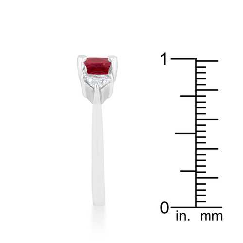 1.8ct Garnet & CZ Rhodium Plated Statement Ring for Women - Elegant Cushion Cut Cocktail Ring for Parties, Weddings & Special Occasions