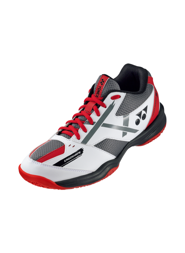 Yonex Power Cushion 39 Wide Badminton Shoes for Men & Women - White/Red - Comfortable Court Shoes for Indoor Sports & Training