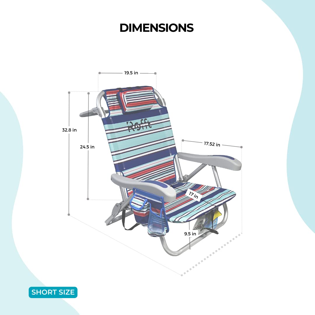 6-Position Reclining Beach Chair with Backpack Straps - Heavy Duty Folding Beach Chairs for Adults, Lightweight & Lay Flat Design - Perfect for Beach, Camping, Poolside & Outdoor Relaxation