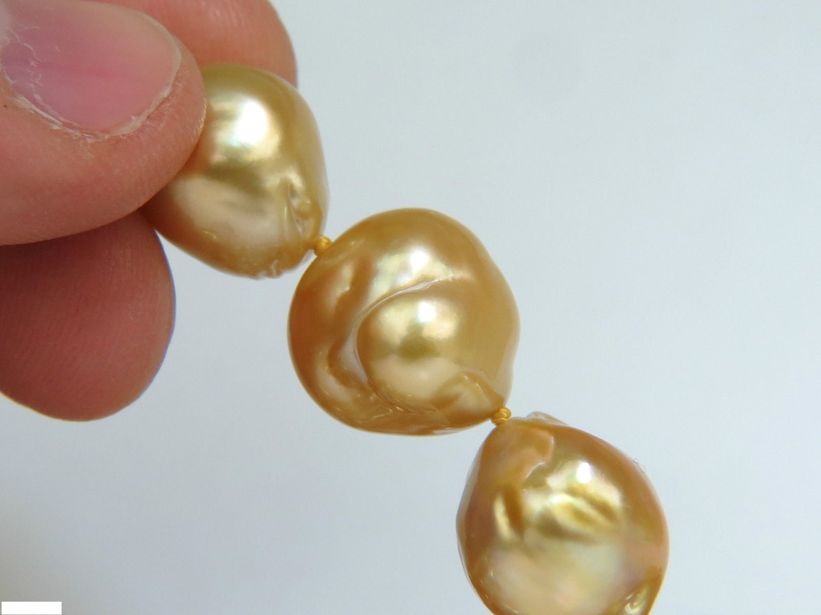 18KT 16.6mm Natural South Sea Golden Pearl Necklace with 1.50CT Diamond Clasp - Luxury Jewelry for Weddings, Anniversaries & Special Occasions