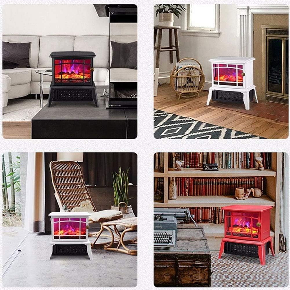 1500W Electric Stove Heater with 3D Realistic Flame - Fast Heating Indoor Fireplace Heater for Home, Office & Bedroom - Black Energy Efficient Space Warmer