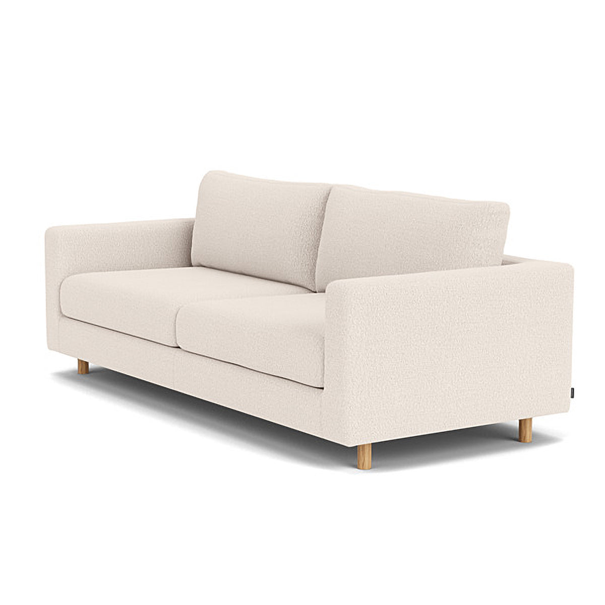 Modern Dylan Boucle 3-Seater Sofa - Soft Chenille Fabric Upholstered Couch for Living Room, Lounge & Office - Comfortable Mid-Century Design with Sturdy Wooden Legs
