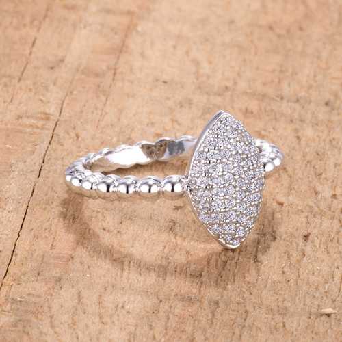 0.3Ct Stunning Oval Cut Cubic Zirconia Rhodium Plated Ring for Women - Perfect for Weddings, Anniversaries & Special Occasions