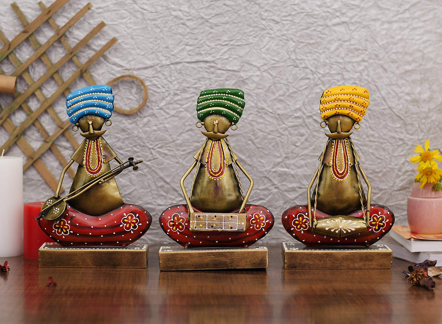 Handmade Rajasthani Metal Sculpture - Traditional Indian Musical Instrument Art Piece for Home & Office Decor | Wrought Iron Wall Hanging | Unique Gift for Music Lovers | Perfect for Living Room, Restaurant, Garden & Outdoor Decoration