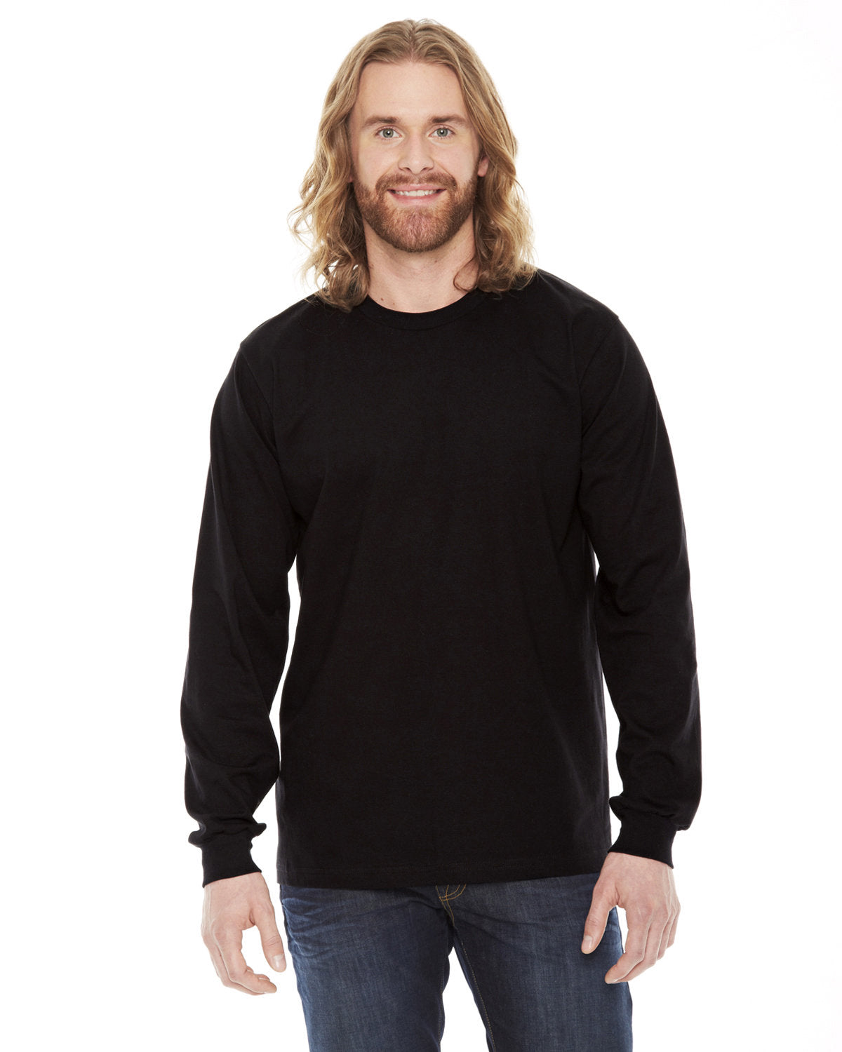 American Apparel 2007W Unisex Fine Jersey Long Sleeve T-Shirt | Soft Cotton Crewneck Top for Men & Women | Perfect for Casual Wear, Layering & Everyday Comfort