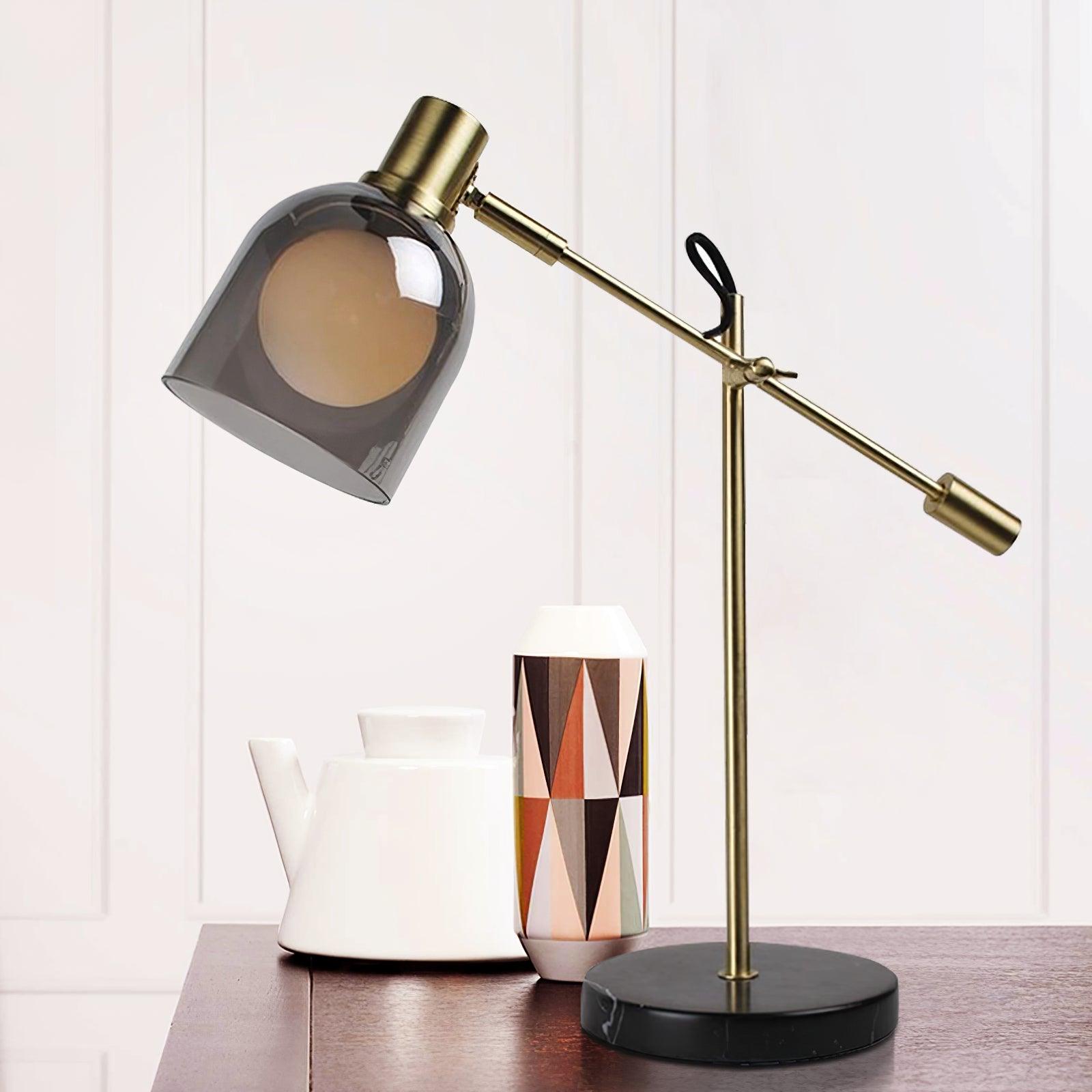 Modern Nyos Table Lamp - Adjustable LED Desk Light for Home Office, Bedroom & Study - Stylish Nightstand Lamp with Warm White Light for Reading & Relaxation