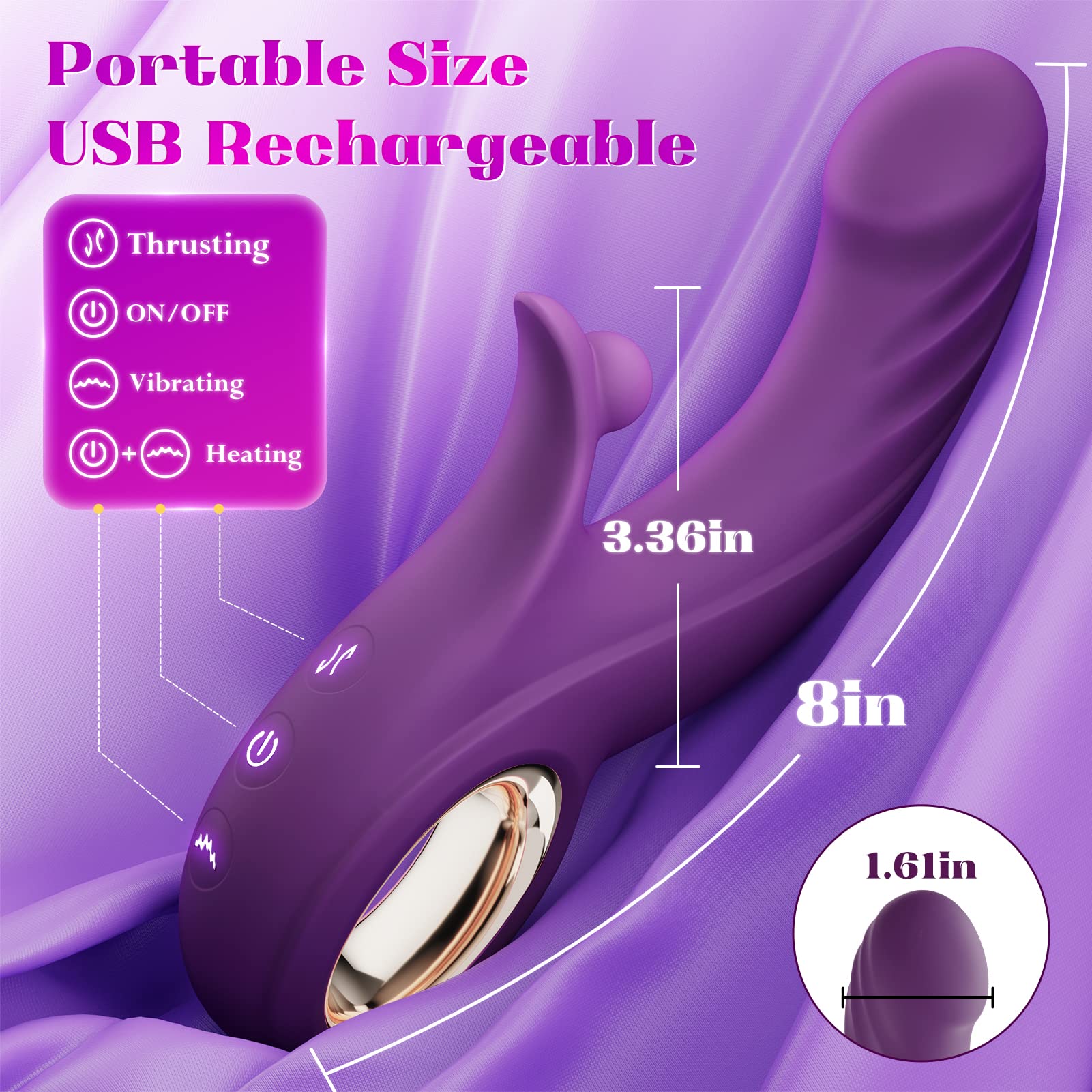 Powerful Thrusting Dildo Vibrator for Women - 10 Vibration & 7 Thrusting Modes with Heating Function, G-Spot & Clitoral Stimulation Adult Toy | Perfect for Couples Play, Solo Pleasure & Spicing Up Your Sex Life