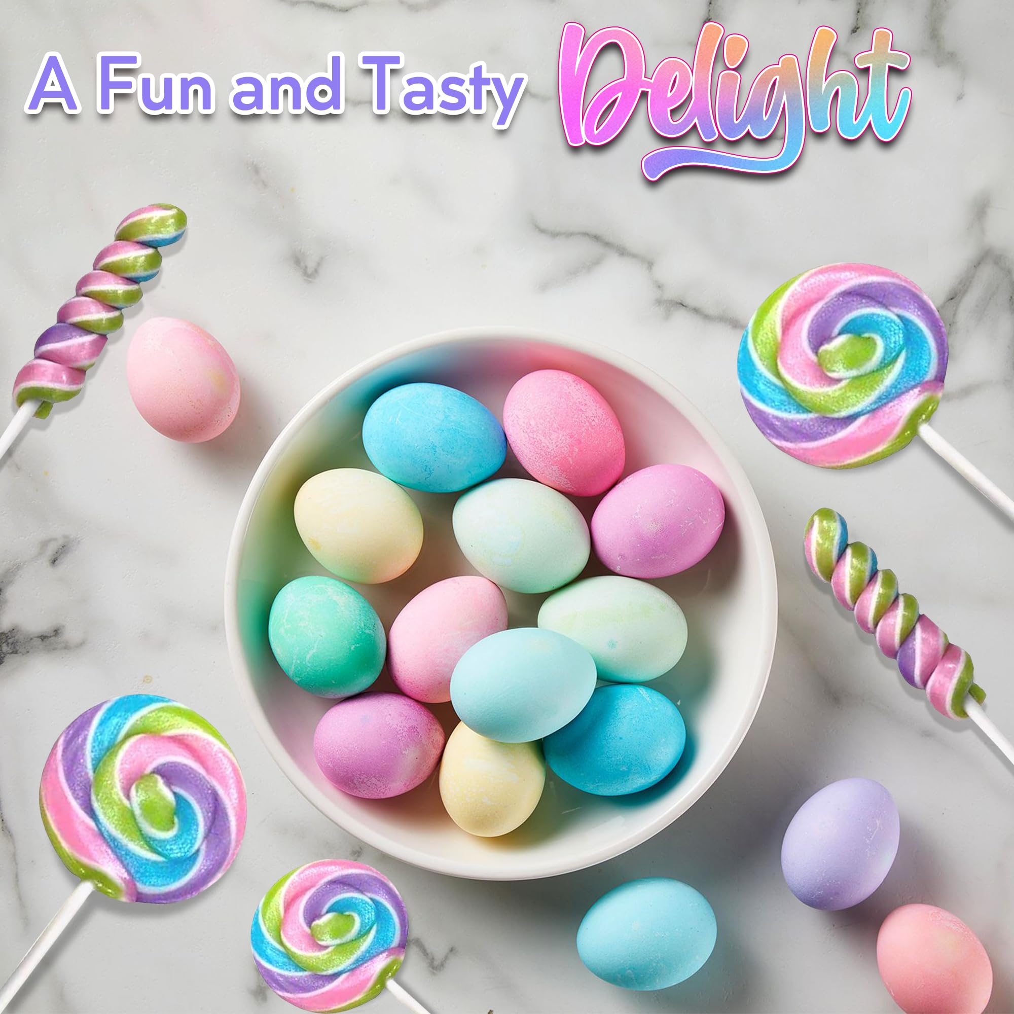 Easter Candy Lollipops - 24 Individually Wrapped Swirl & Twisty Lollipops (18g & 12g) - Perfect for Easter Baskets, Egg Hunts, Candy Buffets & Party Favors - Spring Holiday Treats for Kids & Adults