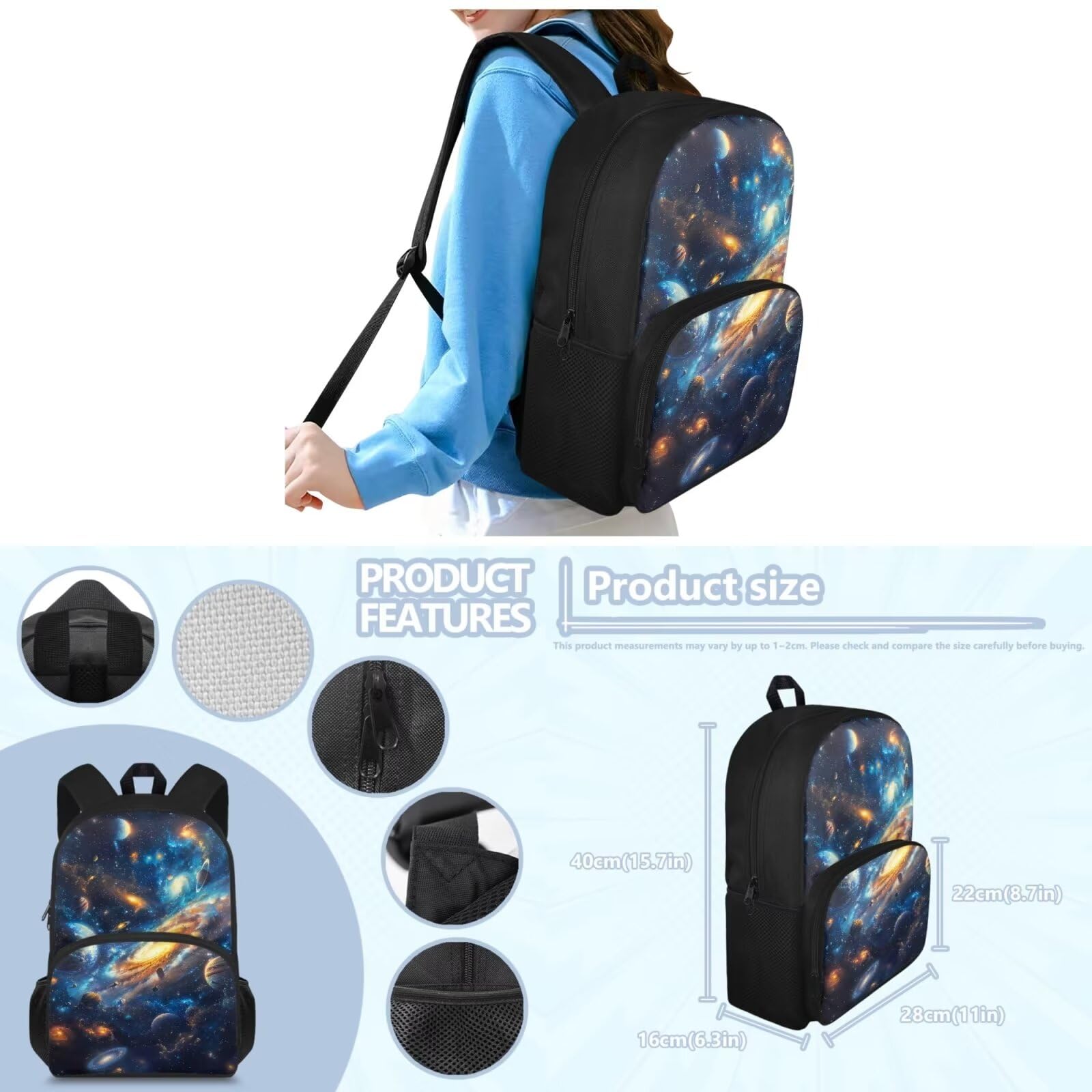 **Galaxy Themed Backpack Set for Kids - 15