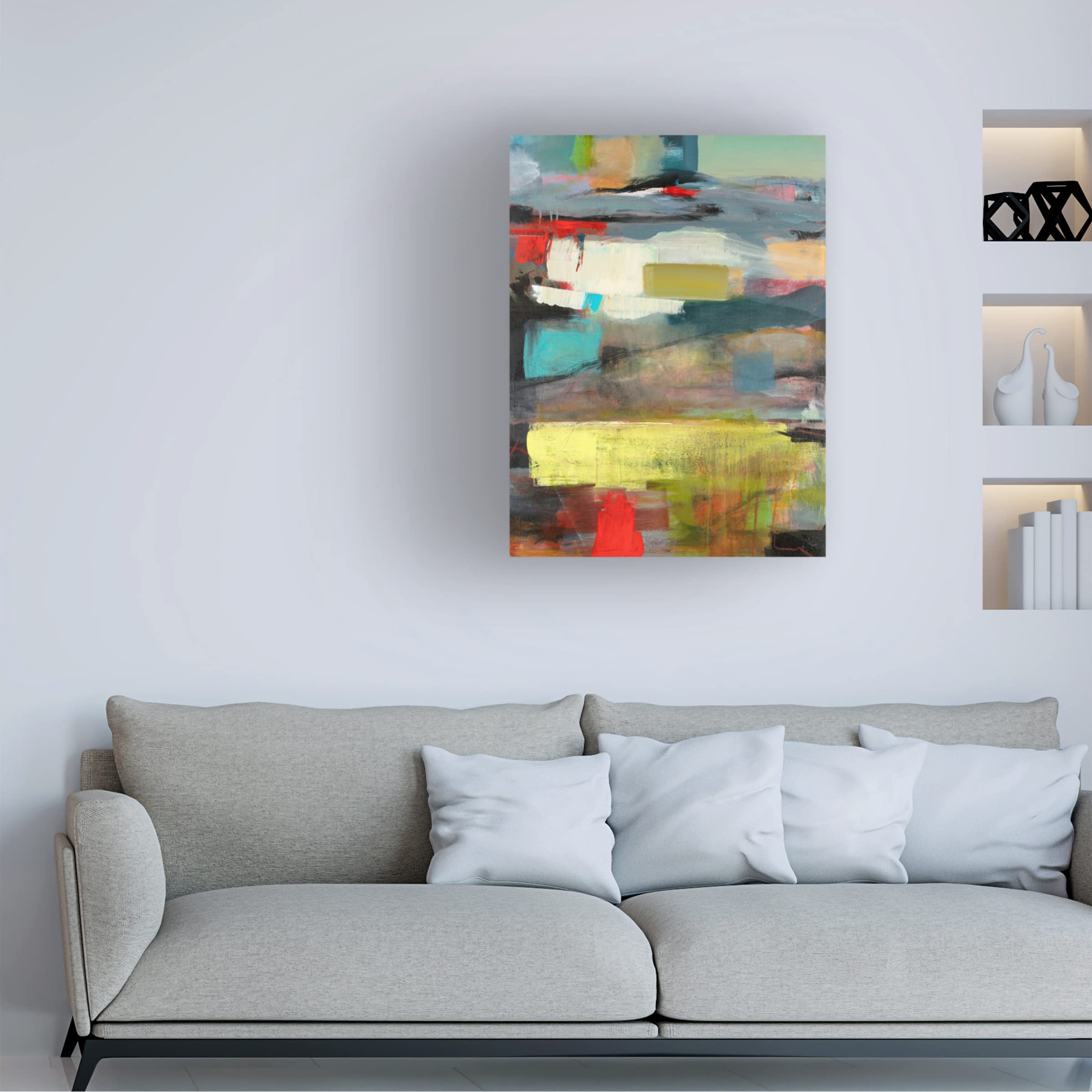 Trademark Fine Art 'Water' Canvas Art by Deanna Schuerbeke - Modern Abstract Wall Decor for Living Room, Bedroom & Office - Perfect for Home & Office Decor