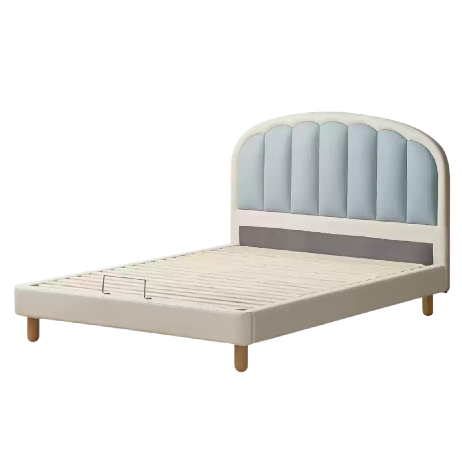 Organic Leather Kids Cream-Colored Soft Bed - Cozy & Stylish Nursery Essential for Toddlers & Infants | Perfect for Bedrooms, Daycare & Playrooms