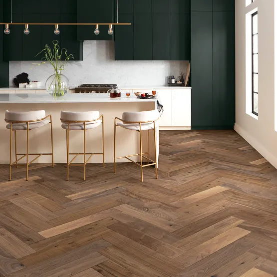 Anderson Tuftex Revival Walnut Herringbone Engineered Hardwood Flooring - Premium Wood Floors for Living Room, Bedroom & Home Office
