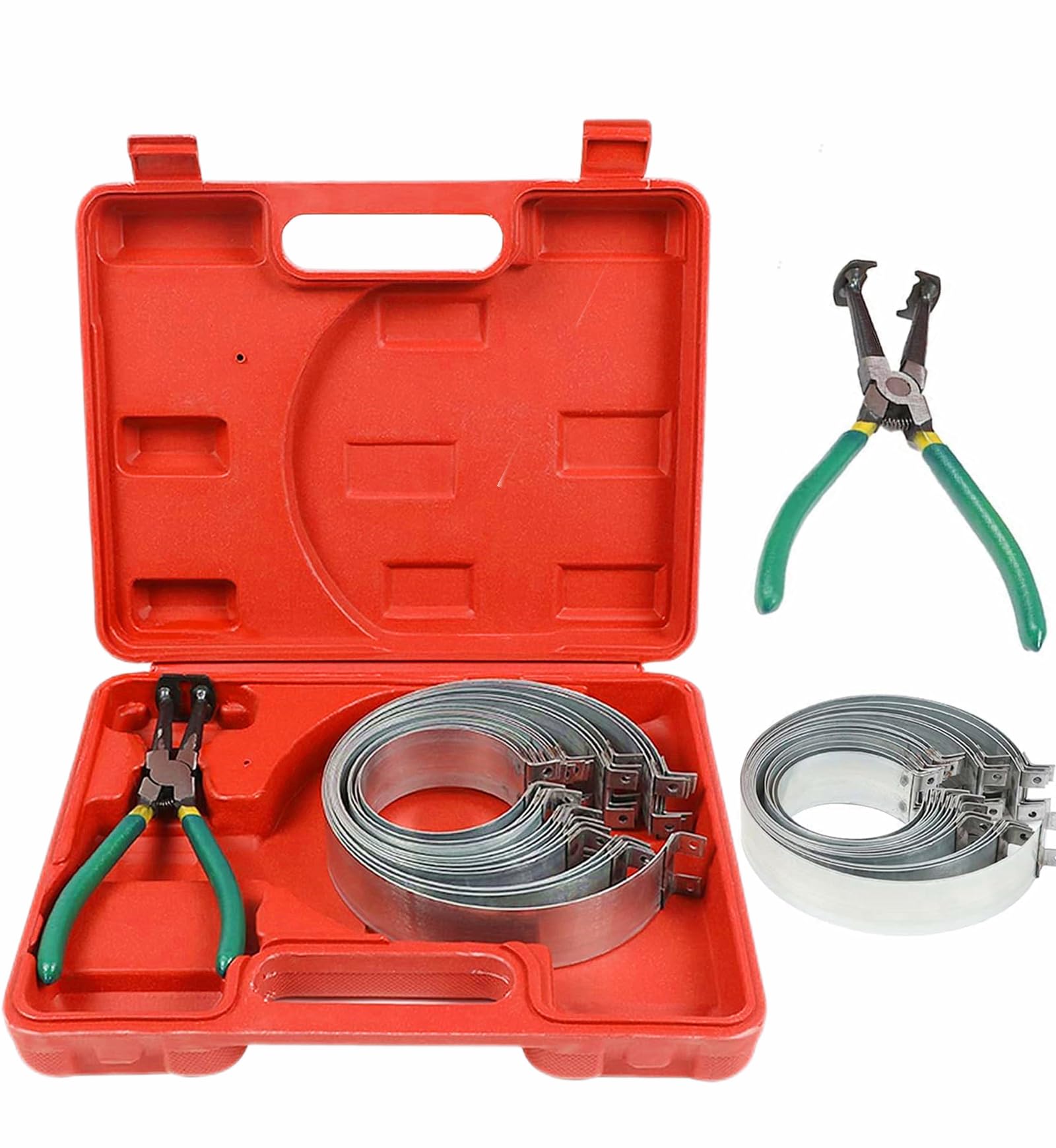 Professional Piston Ring Compressor Tool Kit with Pliers & 14 Rings (2.4