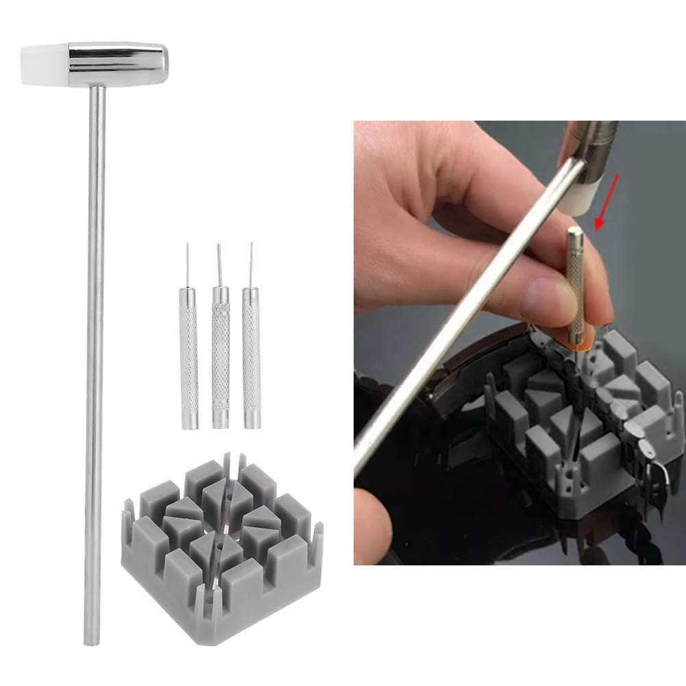 Professional Watch Band Remover Tool - Rustproof Stainless Steel with Hammer for Watch Strap Repair & Replacement | Perfect for Watchmakers, Jewelers & DIY Enthusiasts