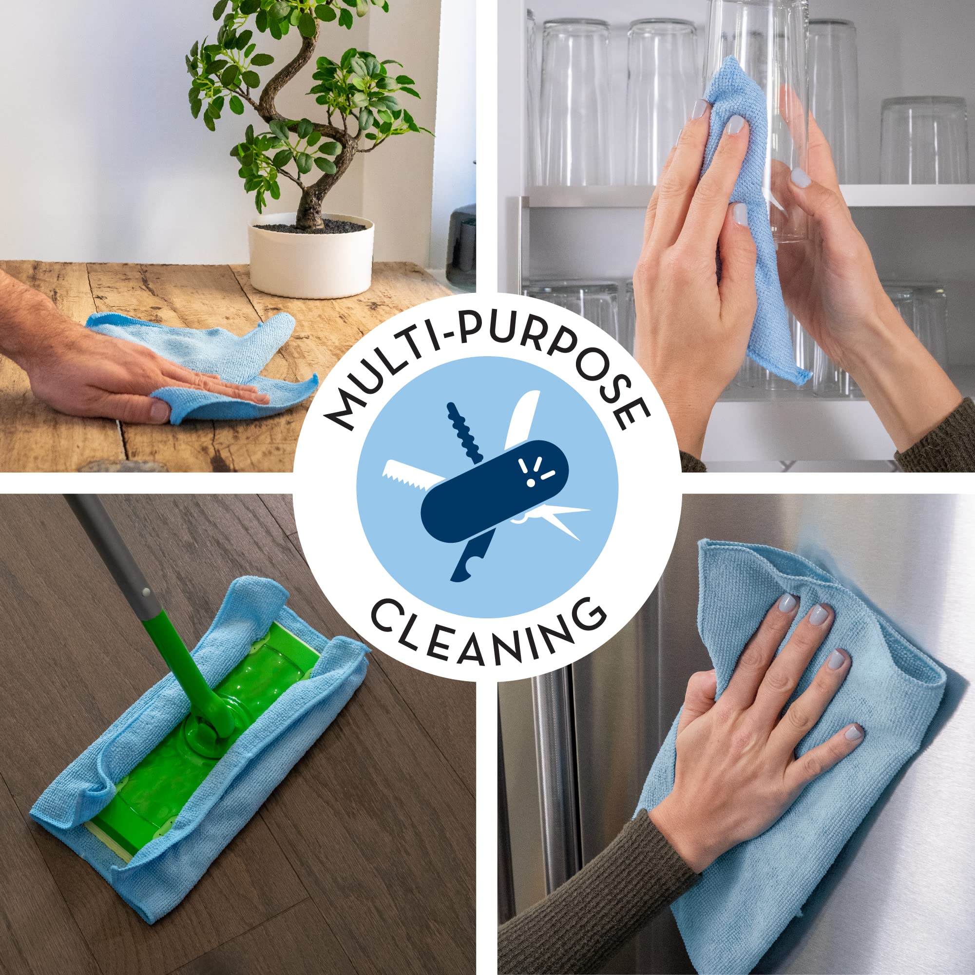 100-Pack Premium Microfiber Cleaning Cloths - 11.5