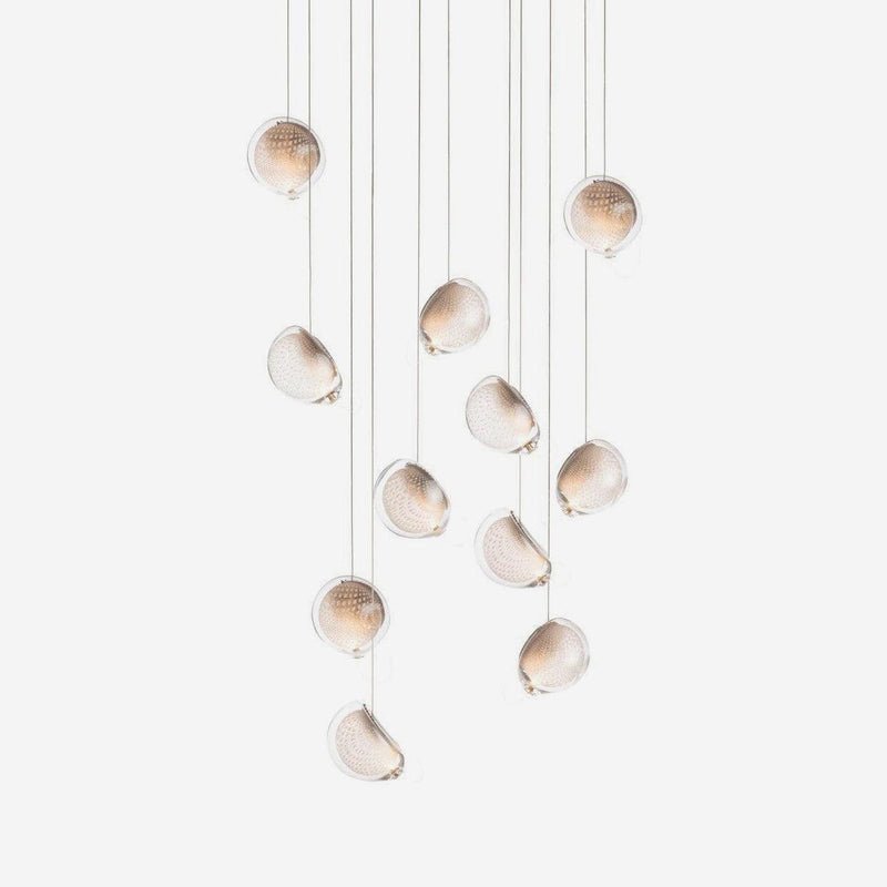 Modern Mesh Glass Pendant Light Fixture - Elegant Hanging Chandelier for Kitchen Island, Dining Room & Bedroom Decor