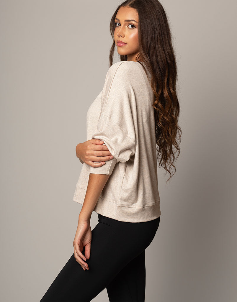 Cozy Weekend Pullover Sweater in Soft Oatmeal Color - Perfect for Casual Outings, Coffee Dates & Relaxing at Home