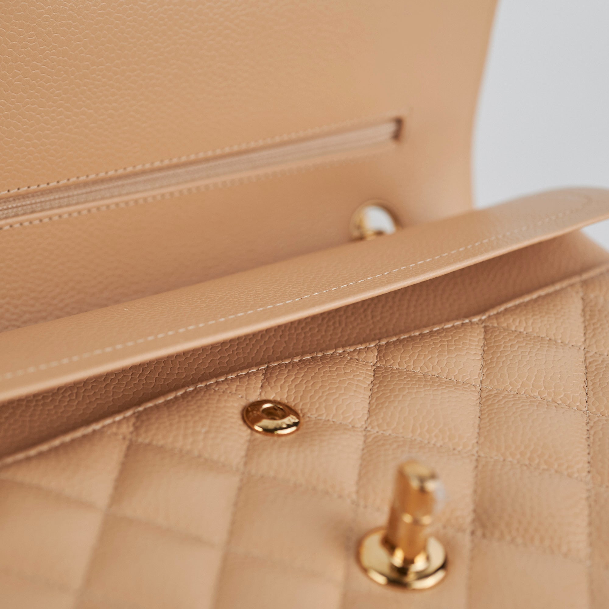 Chanel Medium/Large Double Classic Flap Bag in Beige - Timeless Luxury Handbag for Women | Perfect for Work, Evening Events & Special Occasions