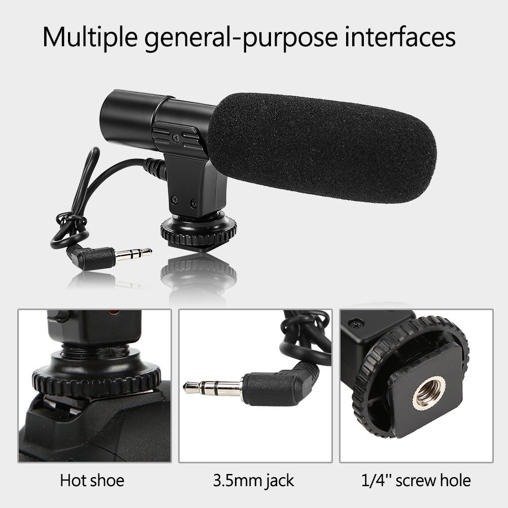 Best Lightweight Portable Condenser Microphone with Windscreen for DSLR Camera & Camcorder - Perfect for Vlogging, YouTube Videos & Professional Recording