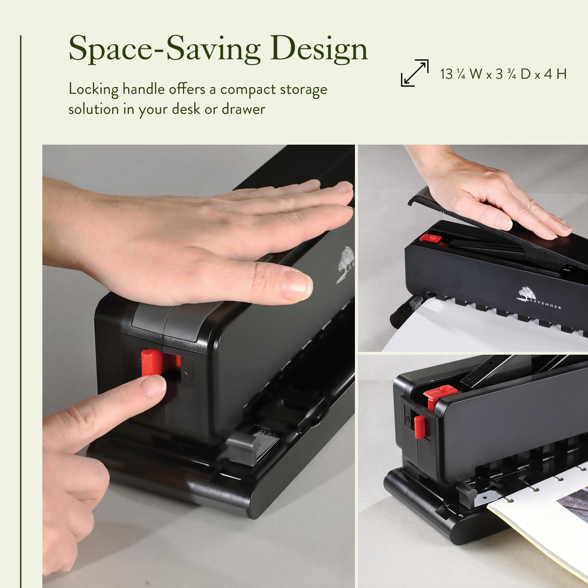 Levenger Circa Leverage Discbound Hole Punch - Heavy-Duty Large Paper Puncher for Notebooks, Binders & Journals | Office & Home Organization Supplies | Perfect for Business Documents, School Projects & DIY Planners