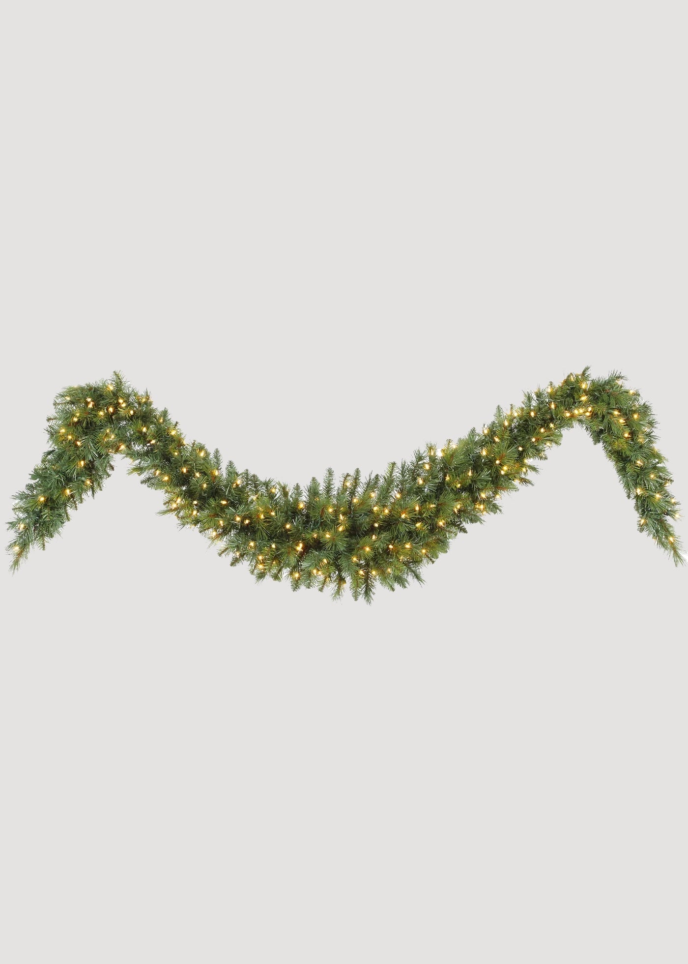 Faux Douglas Fir Holiday Garland with LED Lights - 108 Inch Christmas Decor for Fireplace Mantel, Staircase & Holiday Home Decor