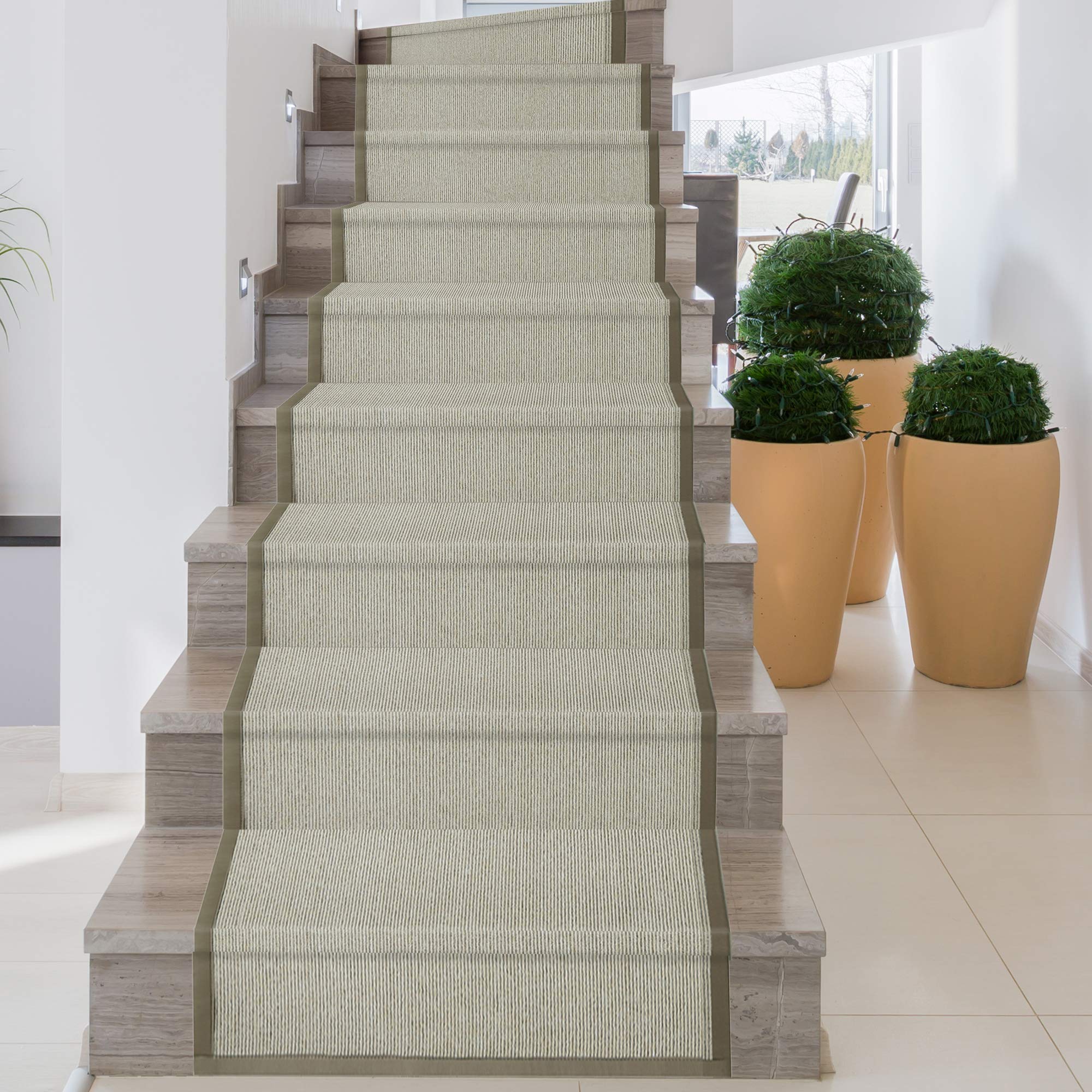 Premium Synthetic Sisal Runner Rug - Soft, Stain Resistant & Easy to Clean - 28.5