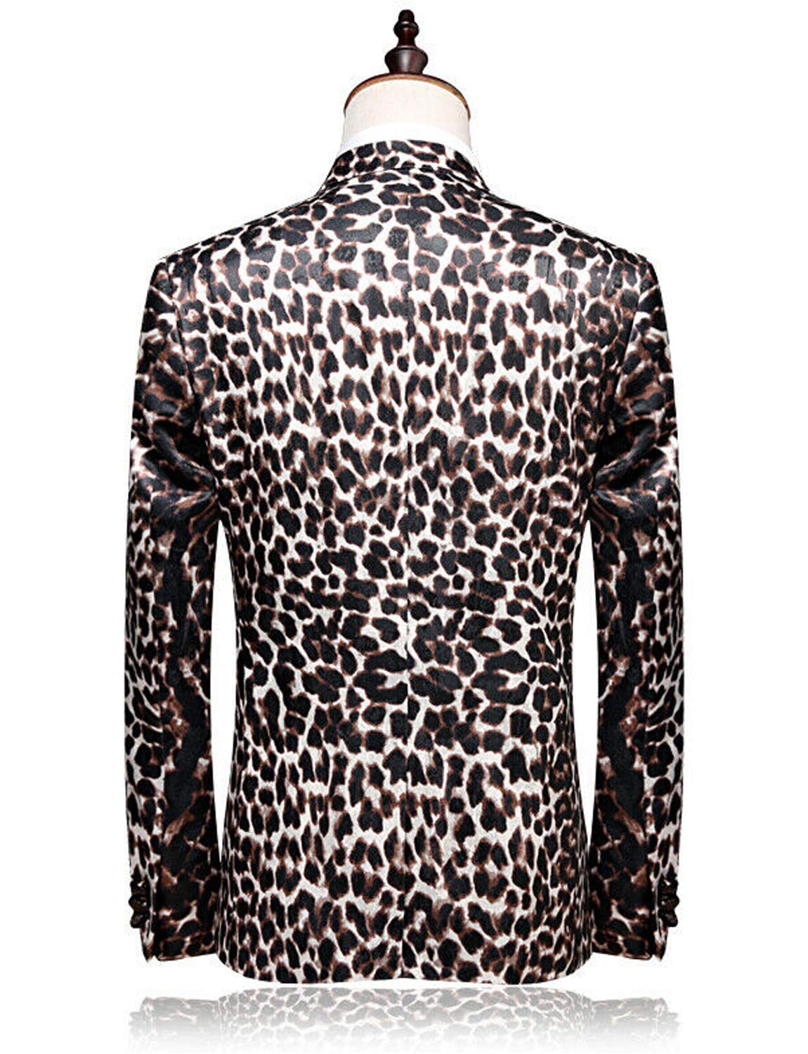 Men's 2-Piece Leopard Grain Suit Set - Single Button Business Jacket & Pants | Formal Office Wear, Wedding Attire & Special Occasion Outfit