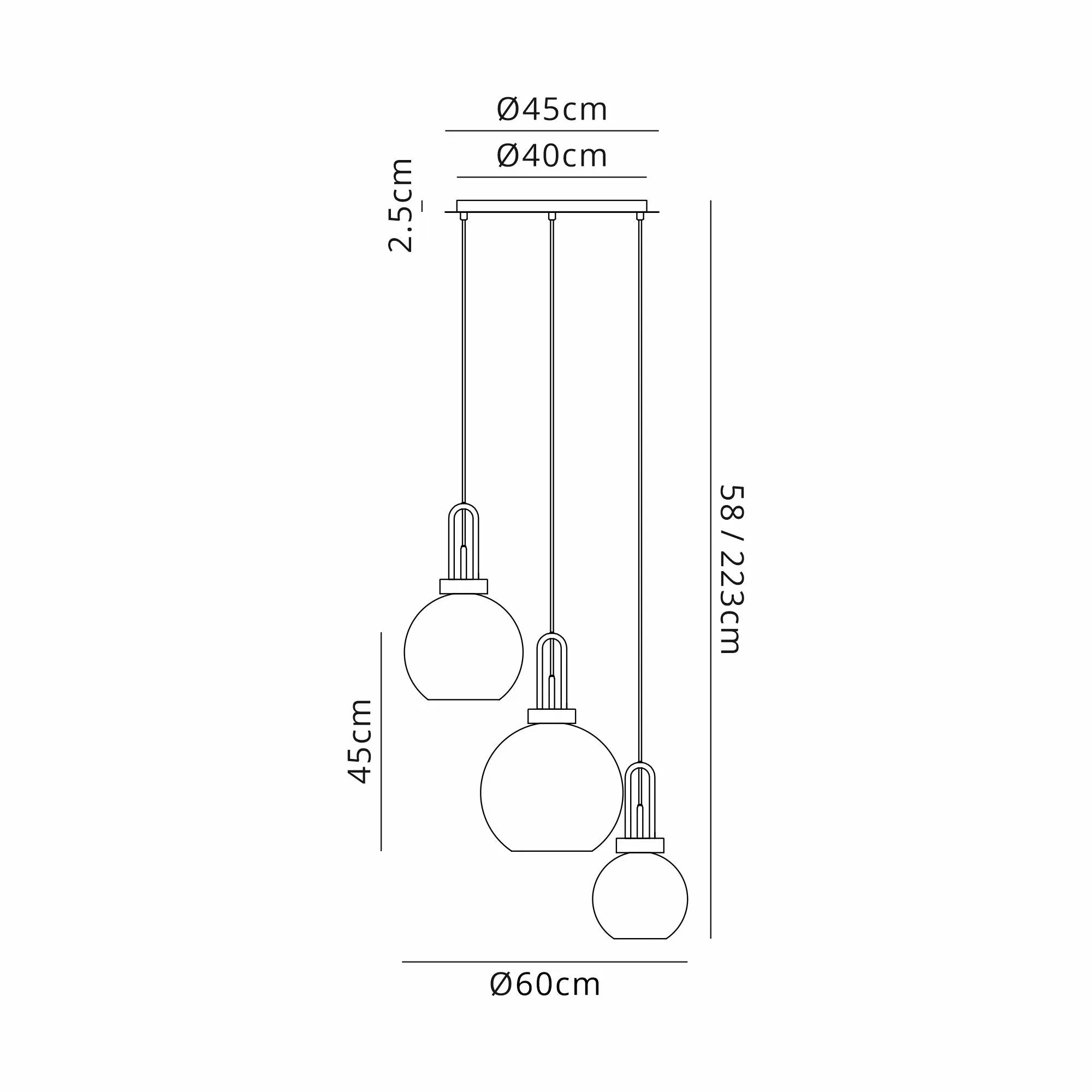 Stylish Cadiz 3-Light Cluster Pendant - Modern Ceiling Lighting Fixture for Dining Room, Kitchen Island & Living Room Decor