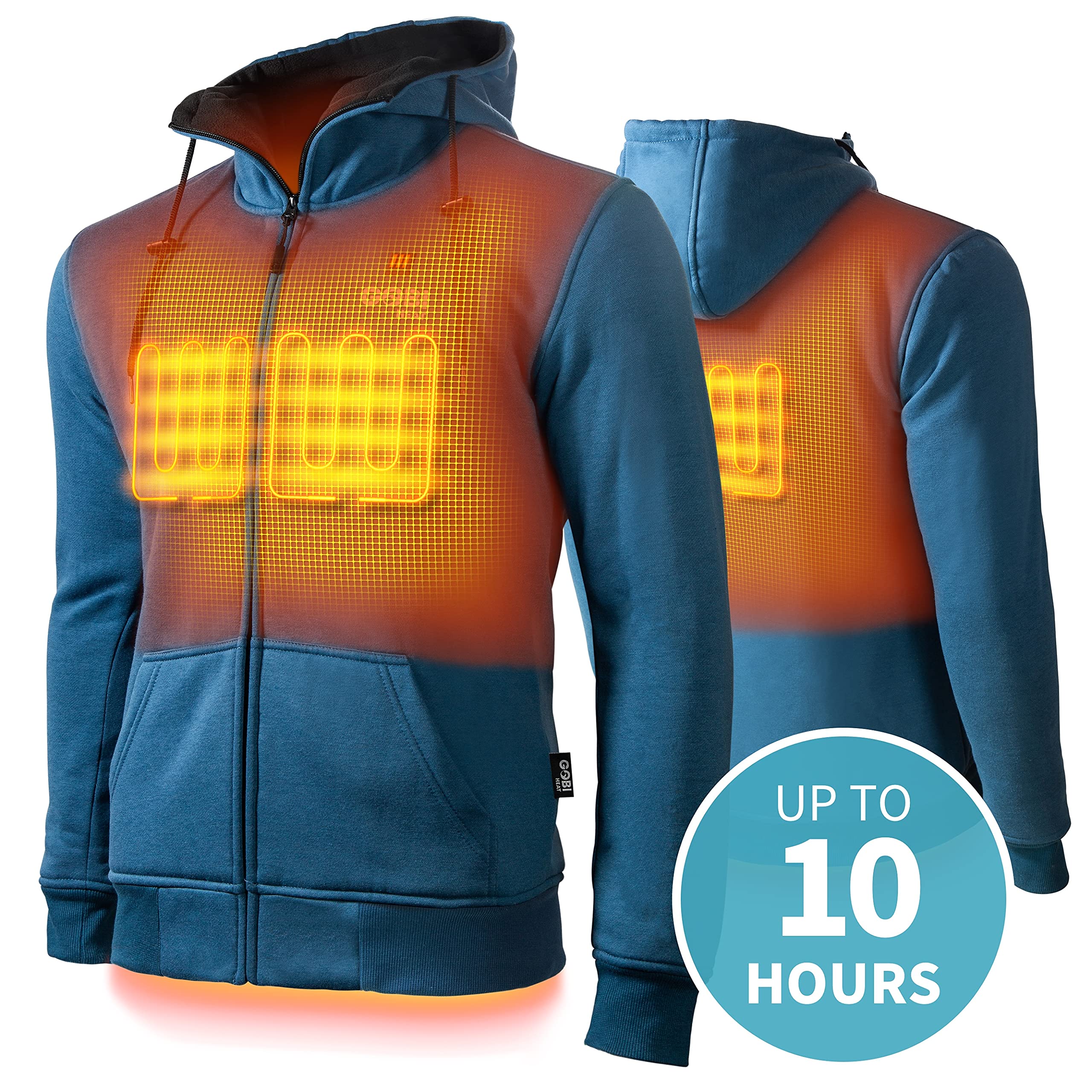 Ridge Men's Heated Hoodie with Battery & Charger - 10 Hours of Warmth | Machine Washable | Perfect for Winter Outdoor Activities, Camping & Hiking