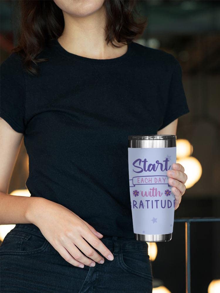 Gratitude Tumbler - Inspirational 20oz Stainless Steel Water Bottle with Motivational Quote - Perfect for Coffee, Tea & Daily Hydration - Ideal for Office, Gym & Travel - SmartPrintsInk Designs