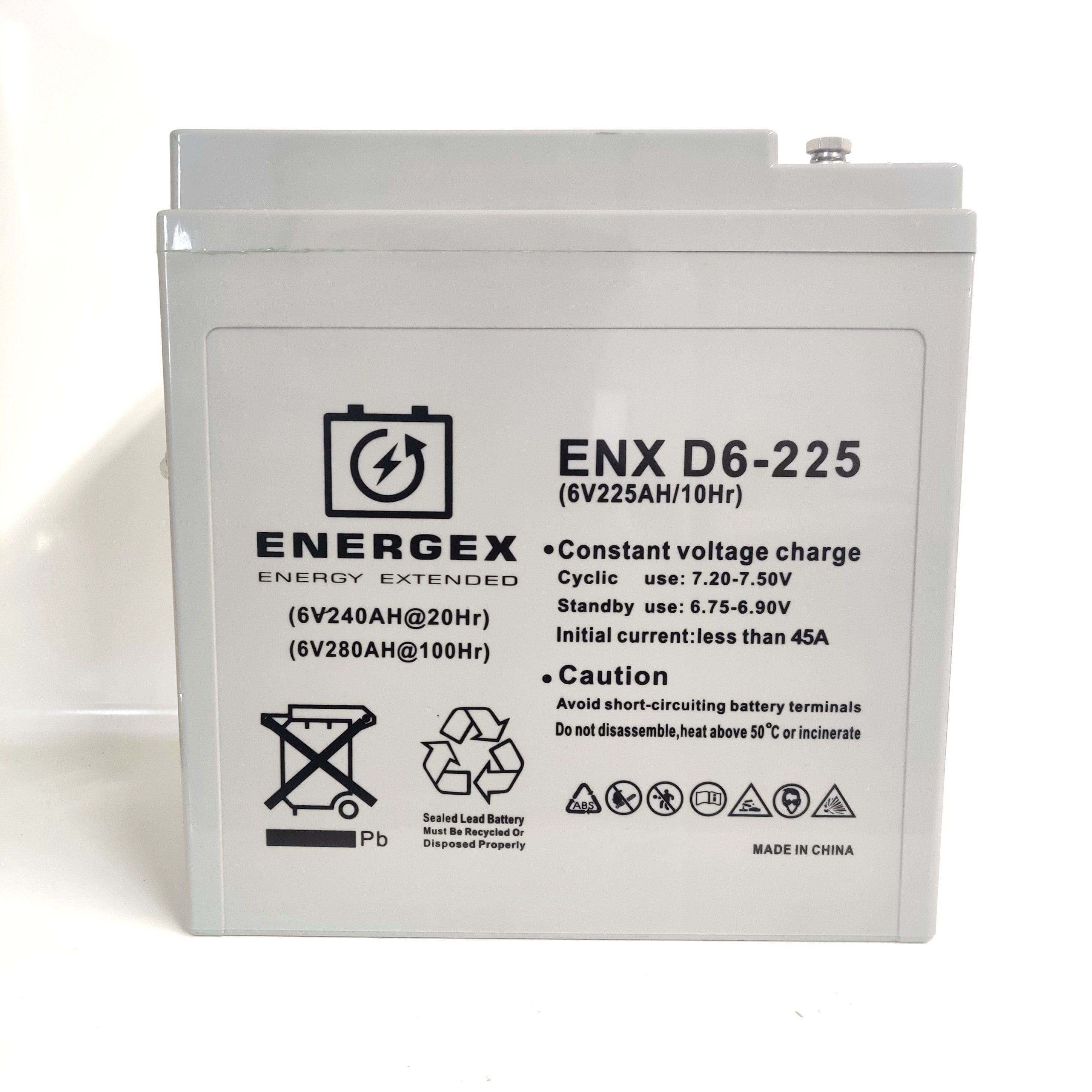 Energex AGM Deep Cycle Battery 6V 225Ah - High Performance Rechargeable Battery for Solar Power, RV, Marine & Off-Grid Applications