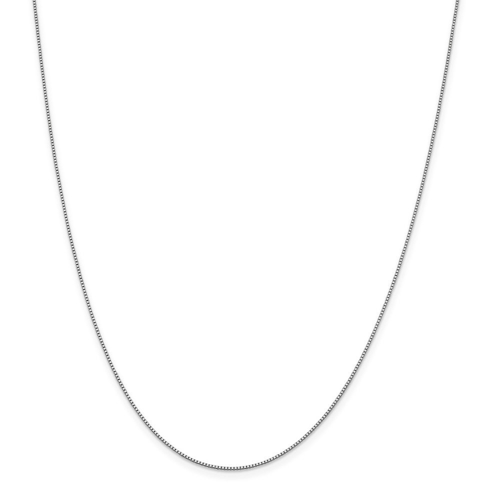 18K White Gold 0.70mm Box Chain Necklace with Secure Lobster Clasp - Dainty & Elegant Jewelry for Women, Perfect for Everyday Wear, Gifts & Special Occasions