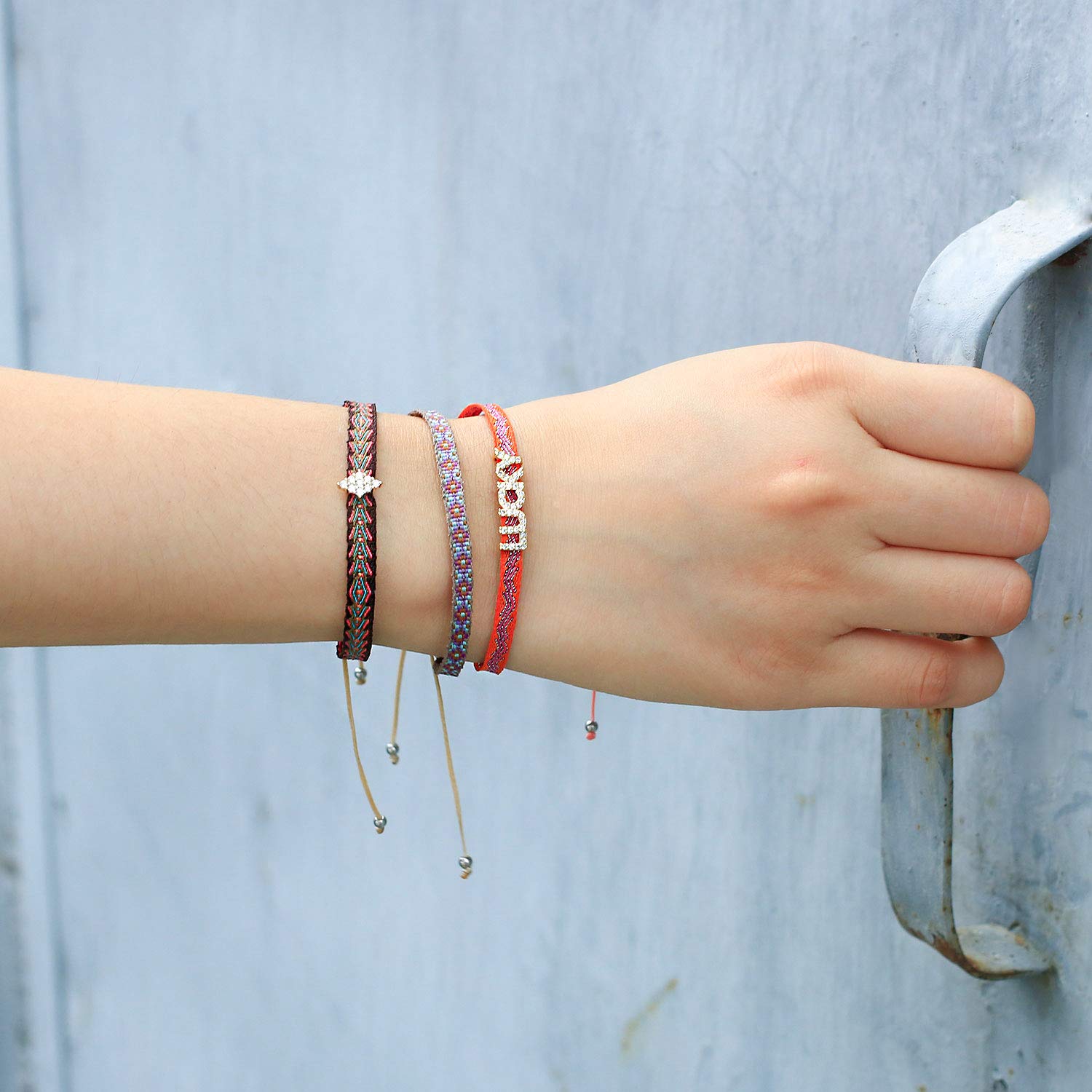 KELITCH Women's Adjustable Friendship Bracelets with Star Charm - Colorful Silk Rope Stackable Bracelets for Best Friends, Sisters & Gifts | Perfect for Everyday Wear, Parties & Special Occasions