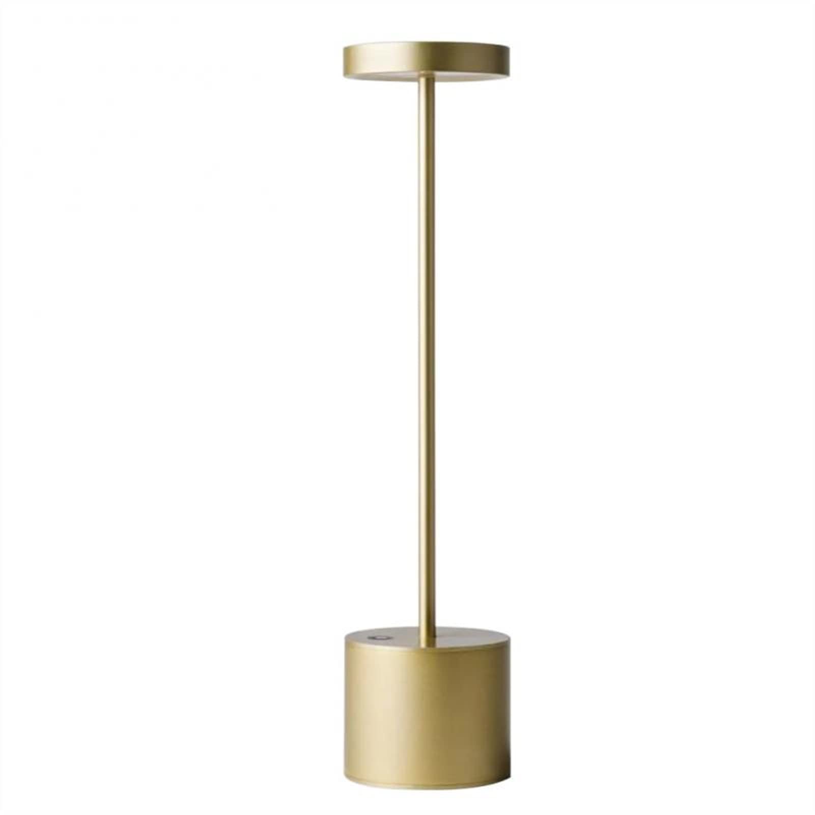 Modern & Simple LED Dimmable Desk Lamp - USB Rechargeable Gold Table Lamp for Restaurant, Hotel, Bar, Bedroom & Office - Adjustable Brightness for Reading, Working & Ambient Lighting