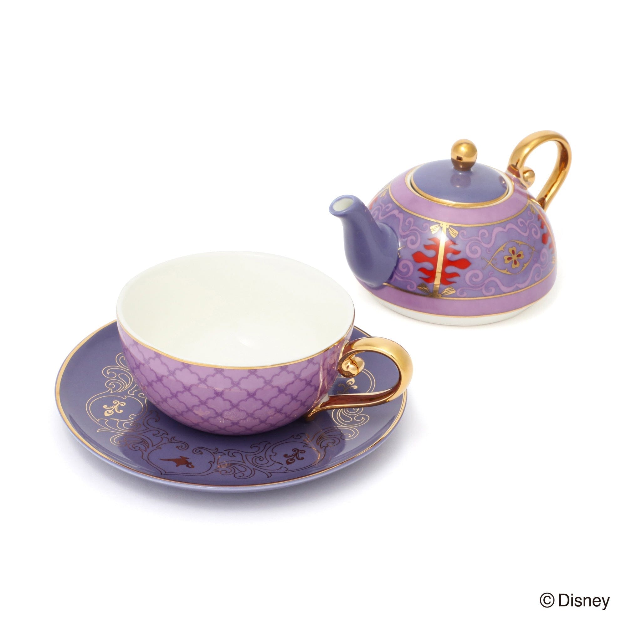 Disney Aladdin Magic of Chemistry Tea Set - Ceramic Teapot with Cup for One - Perfect for Kids Tea Parties, Disney Themed Gifts & Collectibles