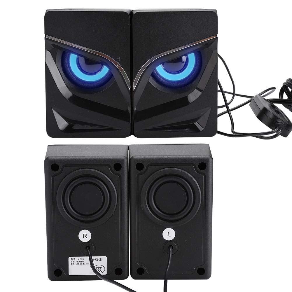 Ciglow Mini Computer Speakers with USB Power & 3.5MM Stereo Audio Cable, Low Frequency Wired Desktop Speakers for PC, Laptop, MP3 Player, Smartphone - Perfect for Home Office, Gaming, and Music Listening (Black)