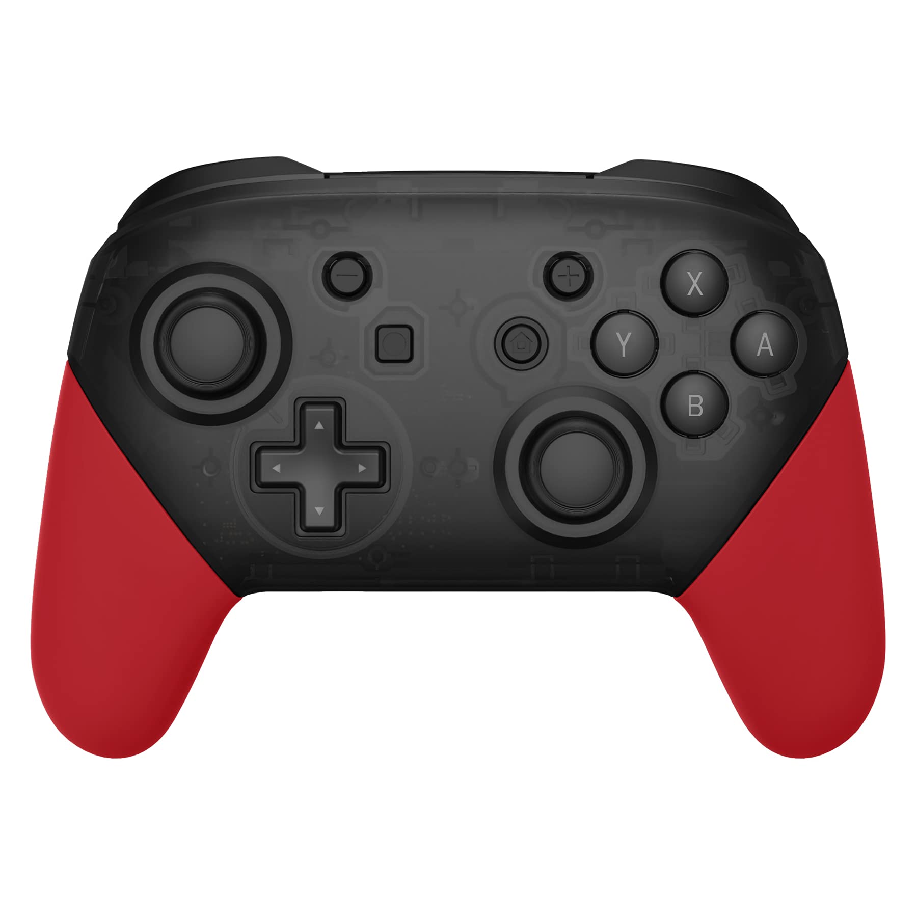 eXtremeRate Passion Red Soft Touch Replacement Handle Grips for Nintendo Switch Pro Controller - DIY Hand Grip Shell (Controller Not Included) | Perfect for Gaming, Comfort & Customization