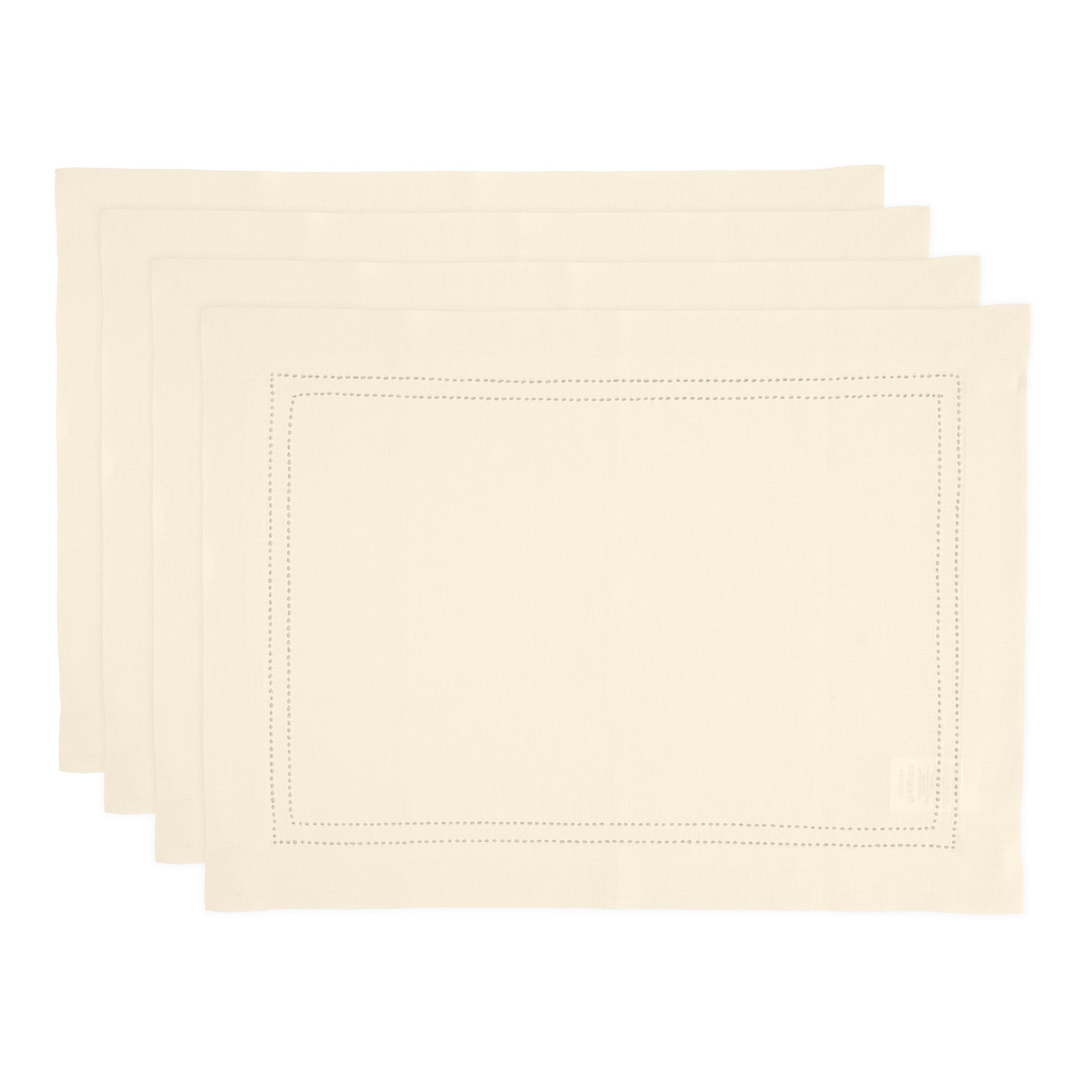 Premium Linen Double Hemstitch Placemats Set of 4 - Elegant Table Decor for Dining Room, Kitchen, and Special Occasions