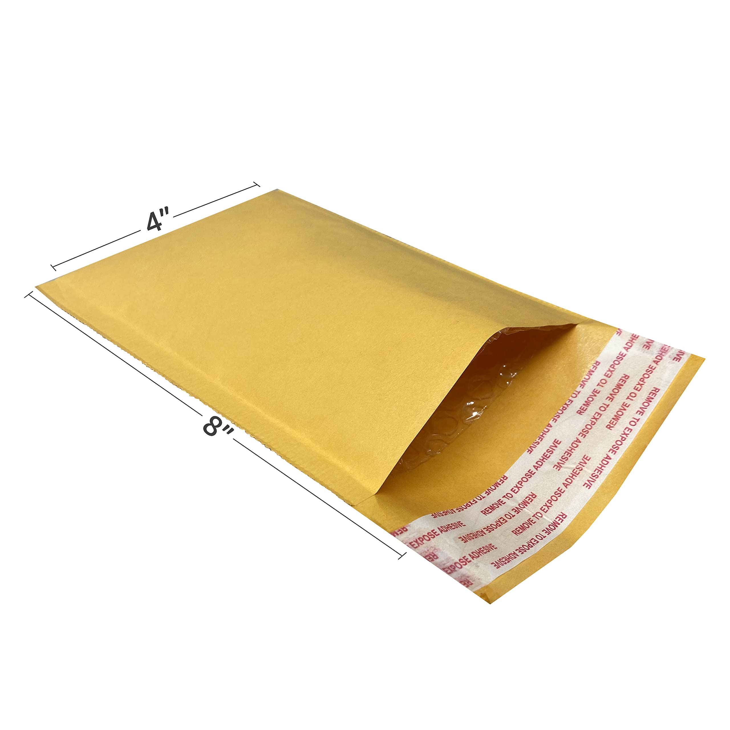 uBoxes Kraft Bubble Mailers 4x8 Inches #000 (Pack of 500) - Yellow Padded Envelopes for Shipping, Ecommerce, and Small Business Packaging