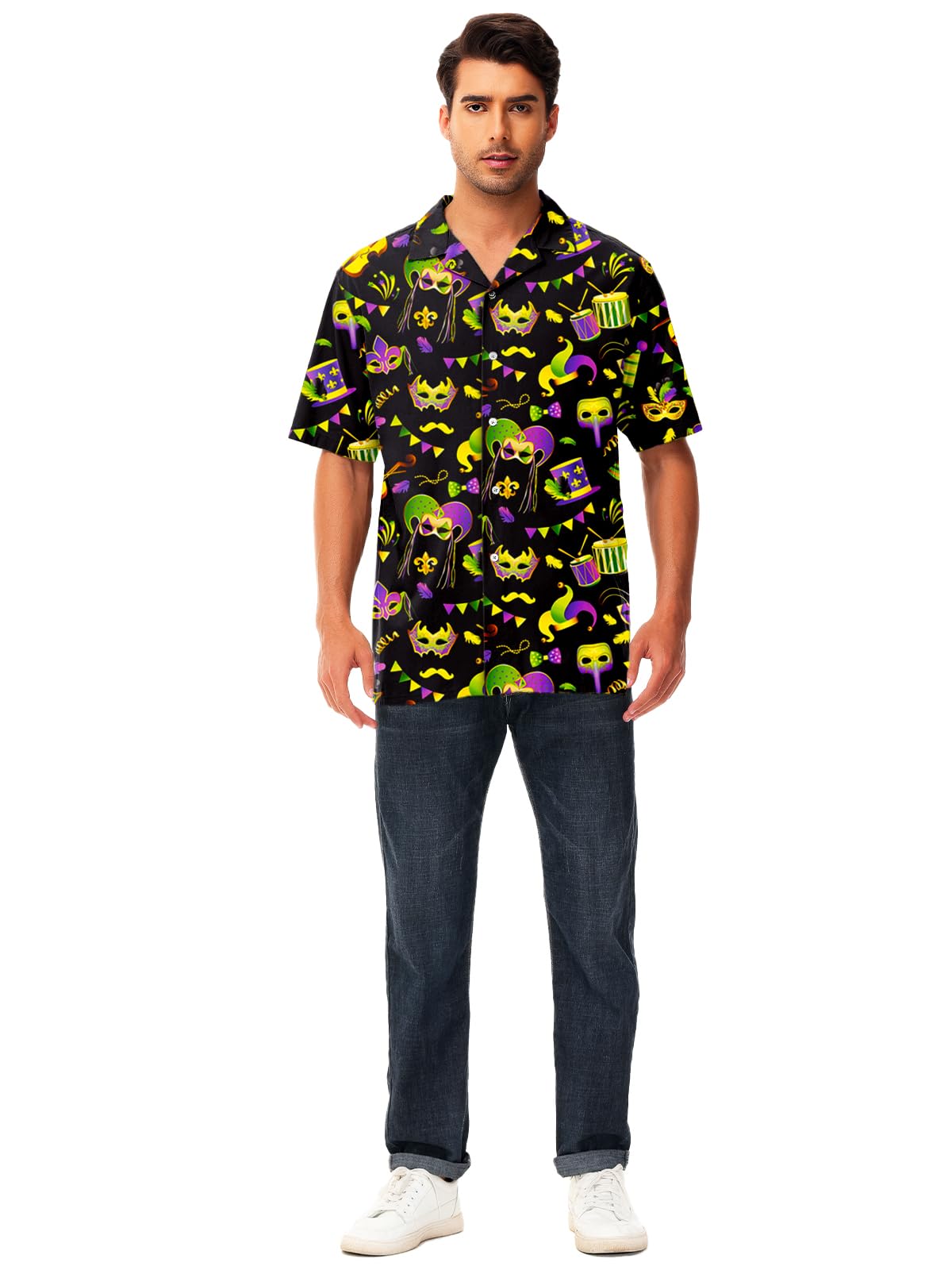 Funny Easter Bunny Egg Hawaiian Shirt for Men - AOBUTE Holiday Party Shirt with Rabbit Design - Perfect for Easter Celebrations, Beach Vacations & Summer Parties