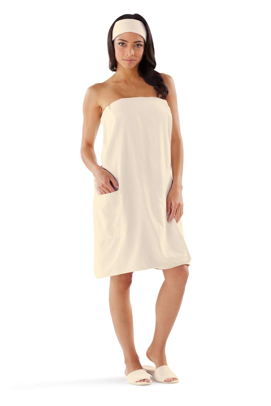 Boca Terry Women's Microfiber Spa Wrap - Soft Shower Robe & Bath Towel with Snap Closure - M/L & Plus Size 2X - Perfect for Post-Shower, Spa Days & Relaxing at Home
