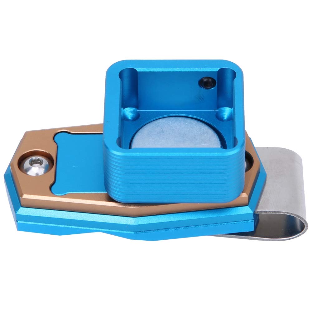 Alvinlite Magnetic Billiard Chalk Holder - Universal Portable Pool Chalk Carrier with Clip, Protective Case & Aluminum Alloy Design - Pocket Snooker Chalk Box for Pool, Snooker & Billiards Players (Blue)