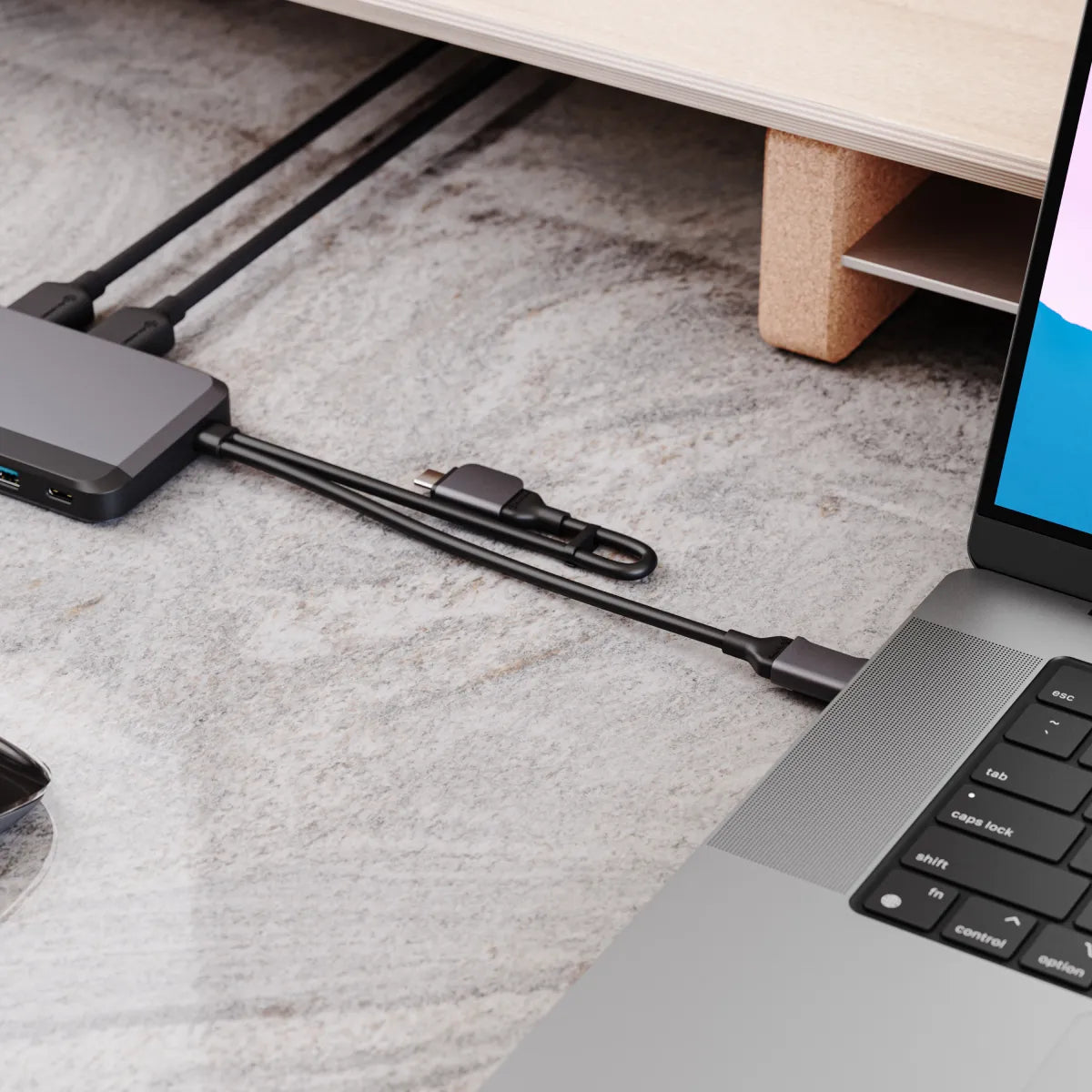 10-in-1 Portable USB C Hub for MacBook - Dual 4K 60Hz HDMI, USB 3.0, SD/TF Card Reader - Space Gray - Perfect for Work, Travel & Home Office Setup