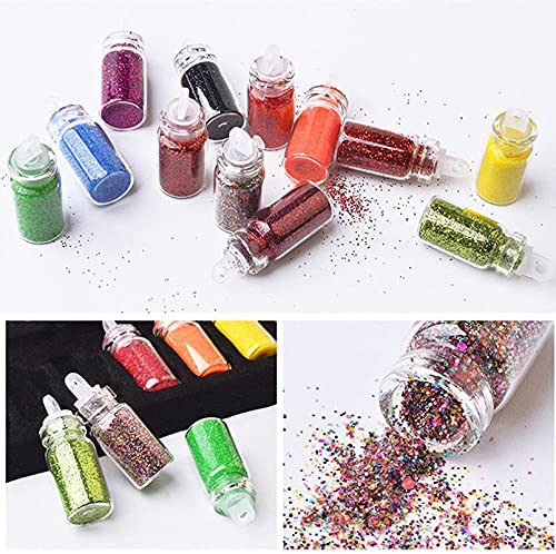 48 Colors Holographic Chunky Glitter for Nails, Body & Hair | Chunky Glitter Powder for Festive Makeup, Eyeshadow, Crafts & DIY | Perfect for Halloween, Christmas, Parties & Nail Art Designs