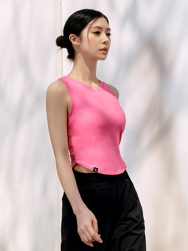 XELLA Lightweight Round Neck Sleeveless Blouse for Women - Perfect for Summer, Office Wear & Casual Outfits