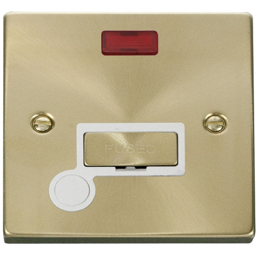 Satin Brass 13A Fused Connection Unit with Neon & Flex - Click Deco VPSB553WH - Perfect for Home Electrical Safety & DIY Projects