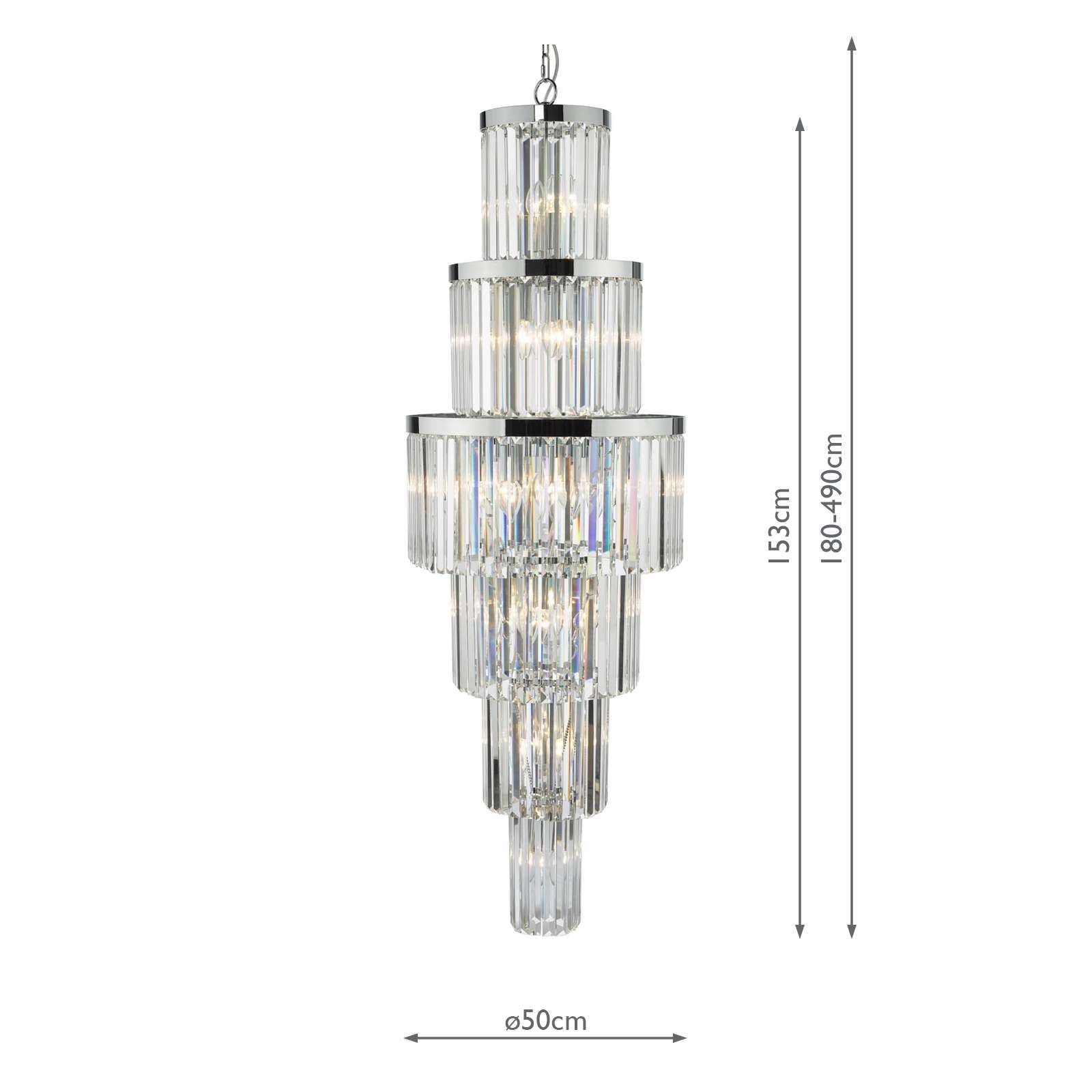 28Lt Crystal Chandelier Ceiling Light - Polished Chrome Finish, IP20 Rated for Living Room, Dining Room & Bedroom Elegant Lighting